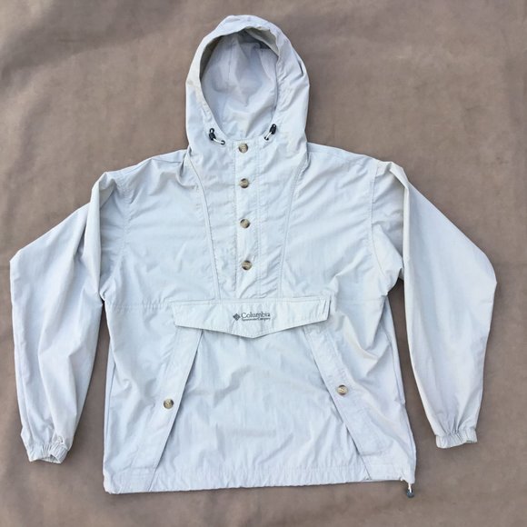 Columbia 3/4 Button Hooded Nylon Pullover Jacket